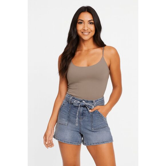 NWOT Style & Co Belted Utility Power Sculpt Shorts Mid Rise Size 6 - Picture 1 of 8